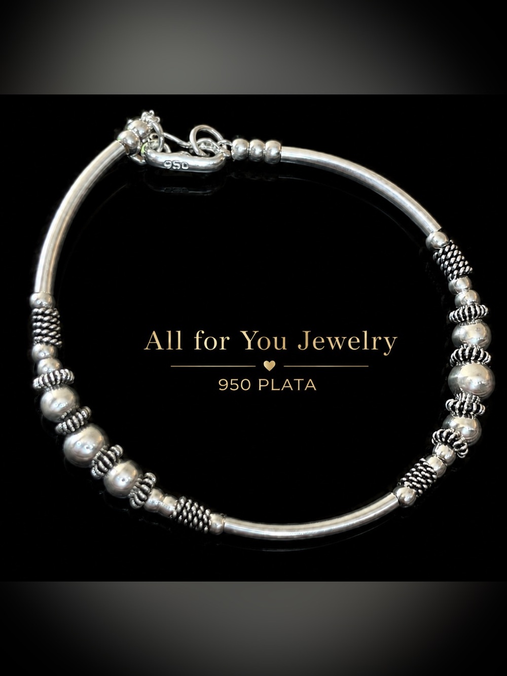 950 Sterling Silver Handmade Bracelet ~ 7” Bali Style
